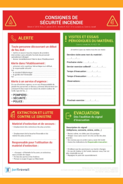 illustration pour Affichage des consignes de sécurité incendie en entreprise