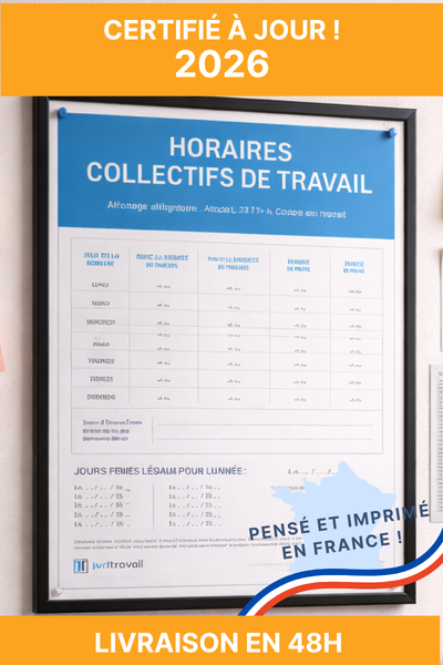 illustration pour Modèle d'affiche obligatoire des horaires collectifs de travail
